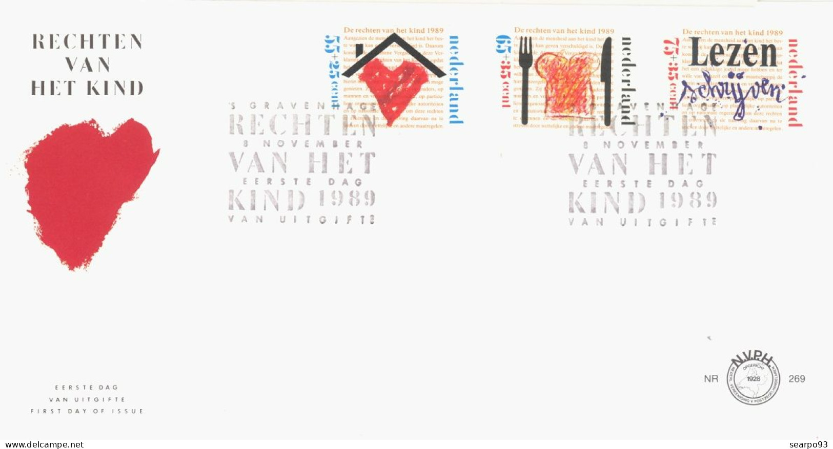 NETHERLANDS. FDC. CHILDREN STAMPS. HUMAN RIGHTS. 1989 - FDC