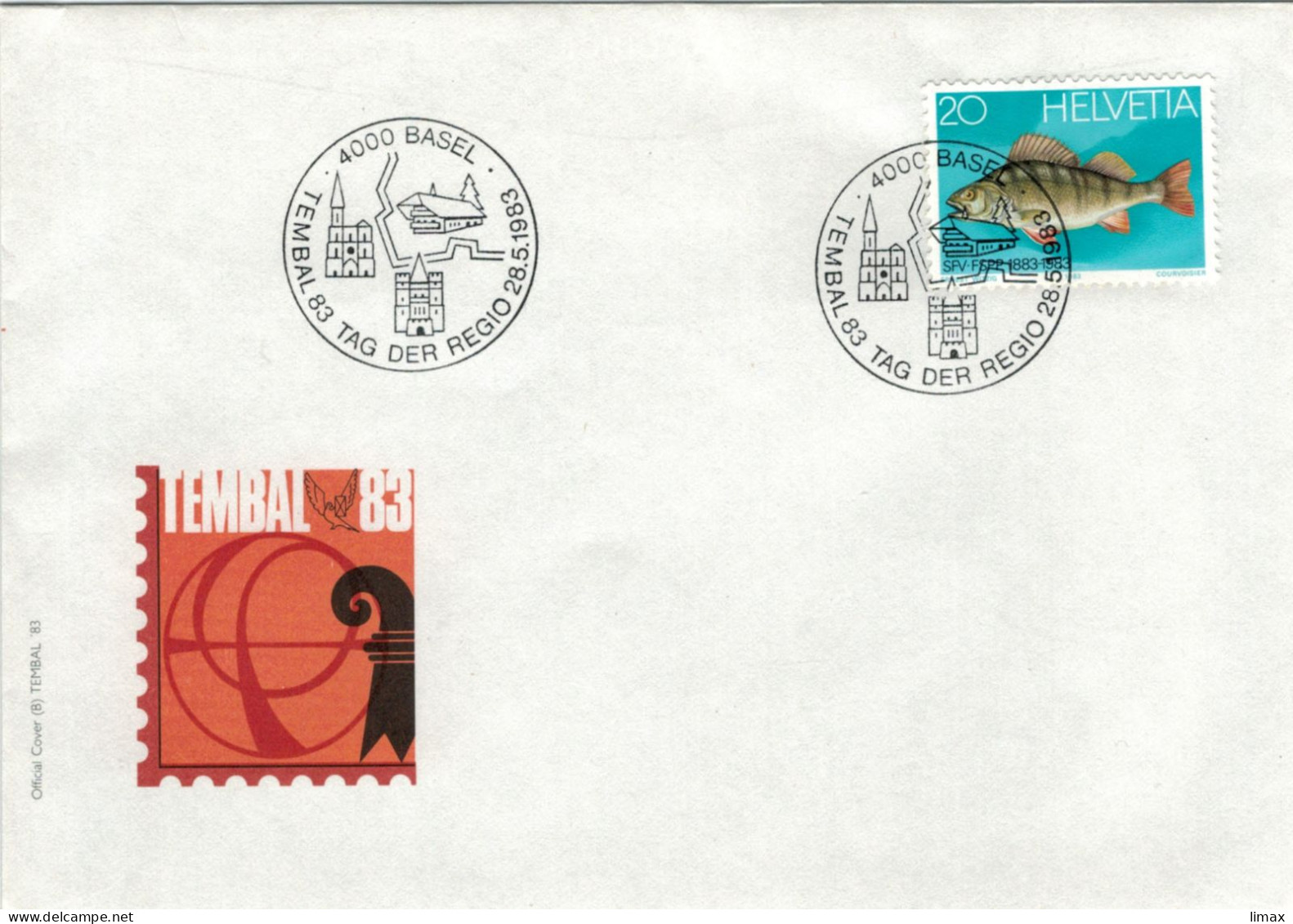 Basel 1983 Centenary Of Swiss Fishermen's Association - Barsch - Covers & Documents