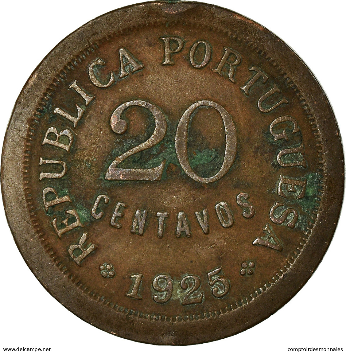 Monnaie, Portugal, 20 Centavos, 1925, TB+, Bronze, KM:574 - Portugal