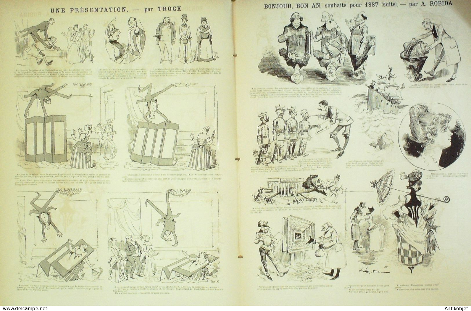 La Caricature 1887 N°366 Nouvel An Robida Sorel Trock Job - Zeitschriften - Vor 1900