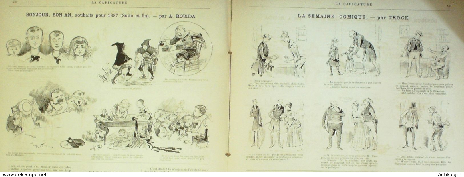 La Caricature 1887 N°366 Nouvel An Robida Sorel Trock Job - Revistas - Antes 1900