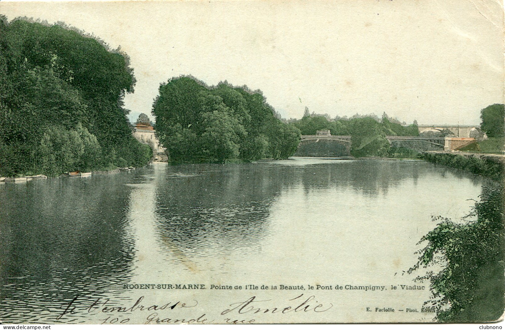 CPA -  NOGENT-SUR-MARNE - POINTE DE L'ILE DE LA BEAUTE, PONT DE CHAMPIGNY, LE VIADUC (1904) - Nogent Sur Marne