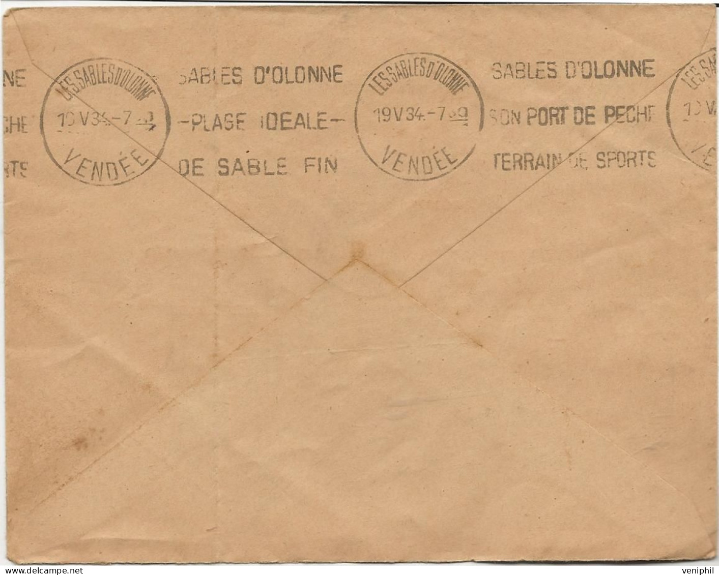 LETTRE AFFRANCHIE N° 190 + N° 291 -OBLITERATION DAGUIN - ANNEE 1934 - Brieven En Documenten