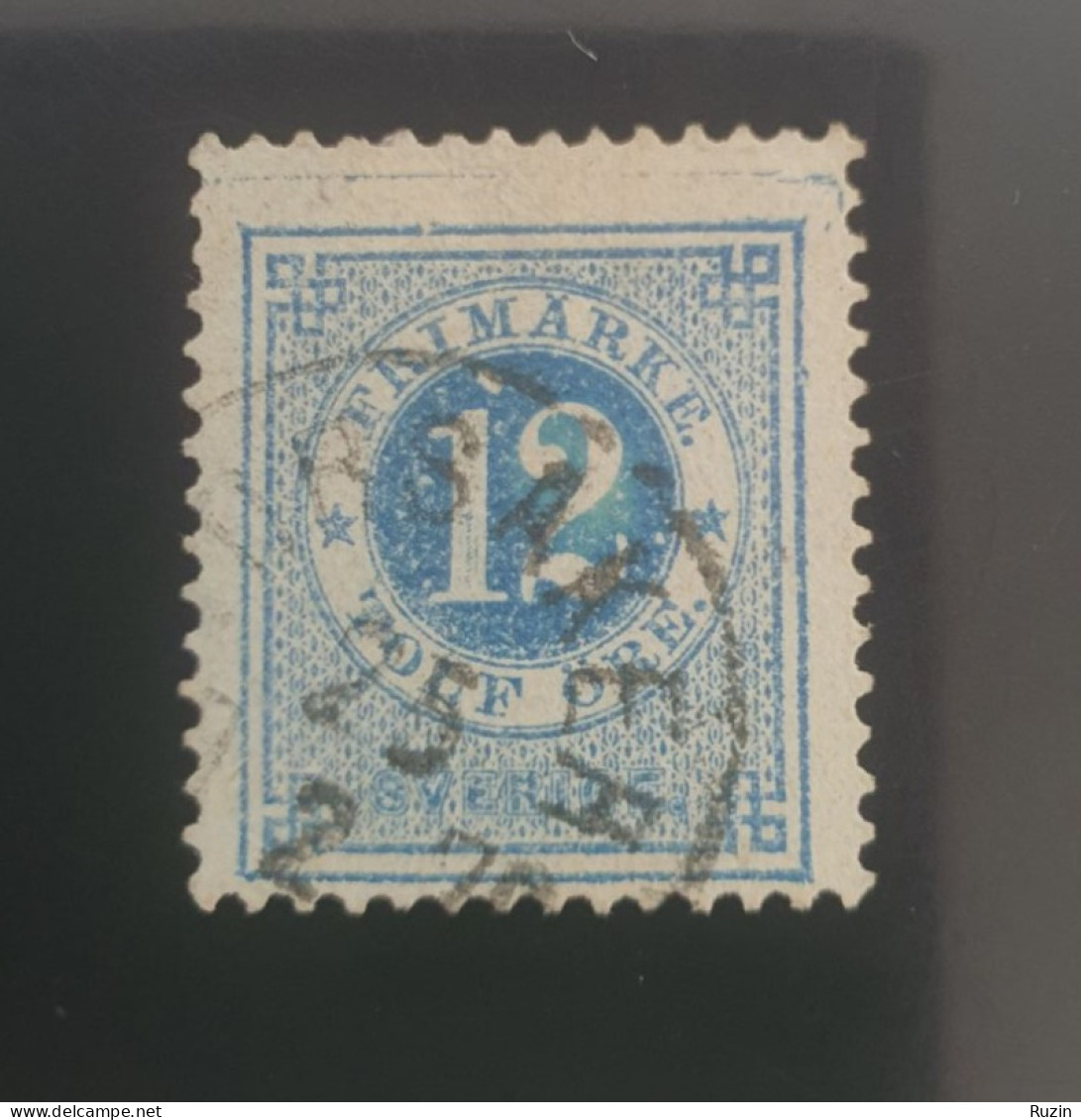 Sweden Stamp 1872 - Circle Type 12 öre Blue - Usati