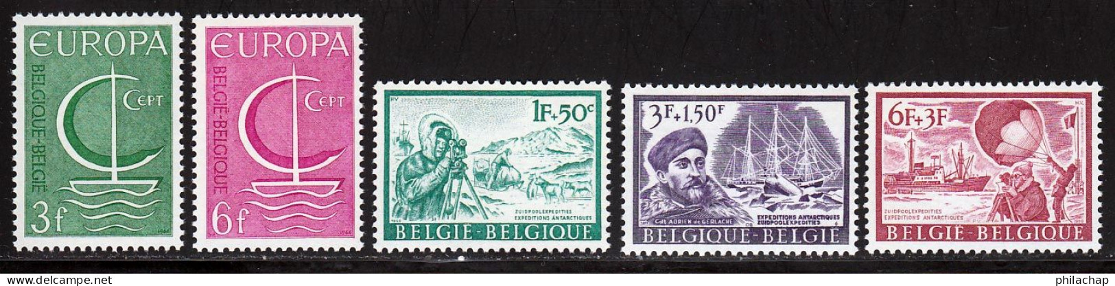 Belgique 1966 Yvert 1389 / 1393 ** TB - Neufs