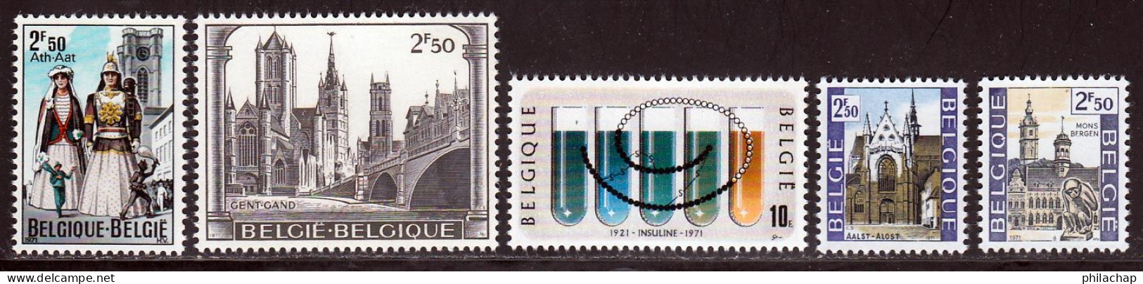 Belgique 1971 Yvert 1593 / 1595 - 1597 - 1598 ** TB - Neufs