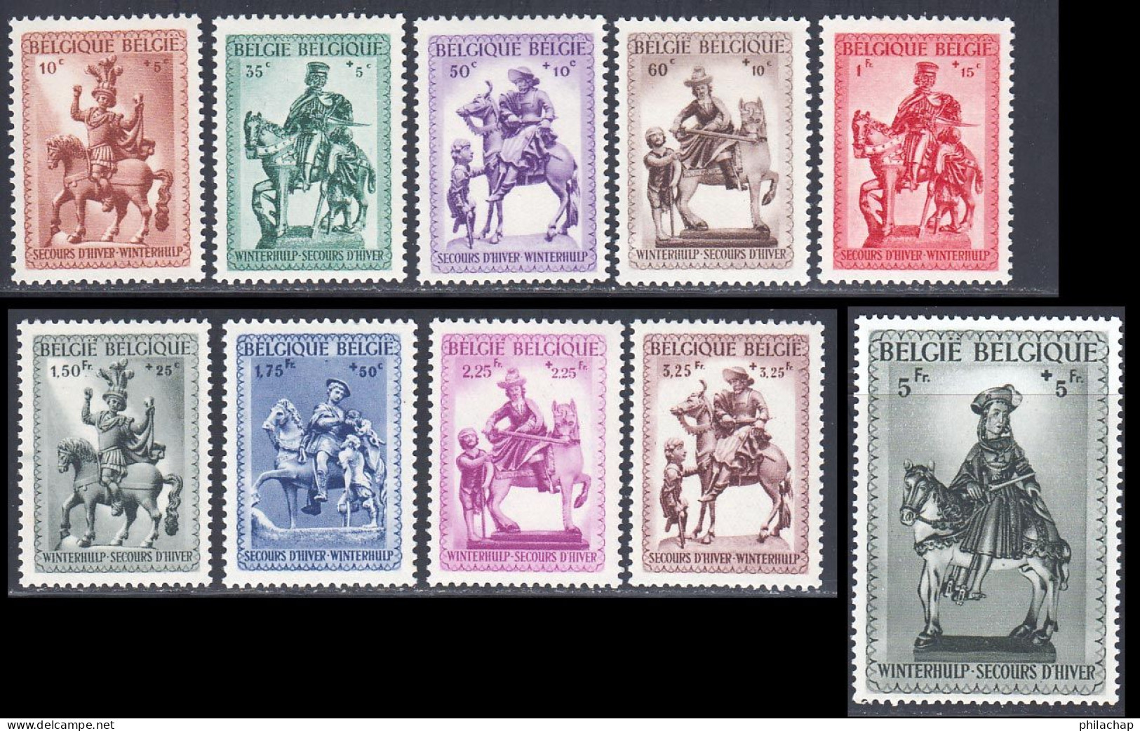 Belgique 1941 Yvert 583 / 592 ** TB - Unused Stamps