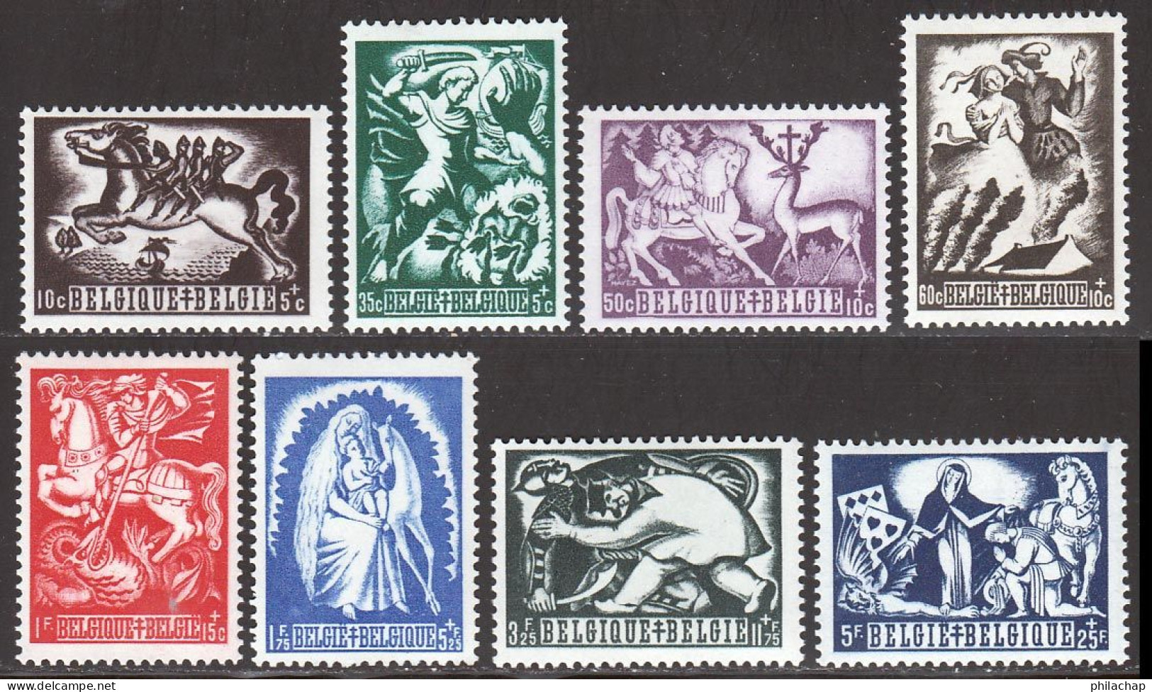 Belgique 1944 Yvert 653 / 660 ** B - Unused Stamps