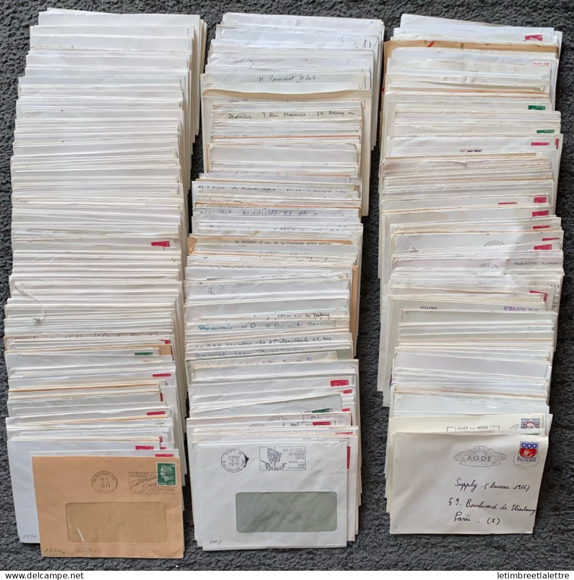 France - Flamme - Lot De 760 Enveloppes - Divers - 1970 à 1972 - Oblitérations Mécaniques (flammes)