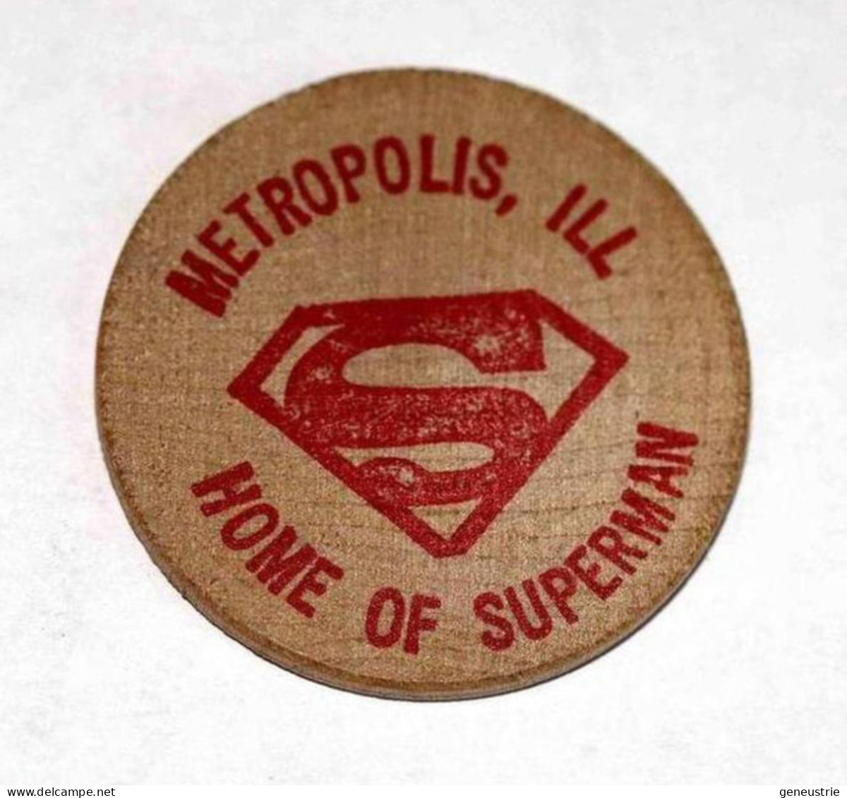 Wooden Nickel Token - Jeton Bois Monnaie Nécessité - Tête D'Indien - Metropolis - Home Of Superman Etats-Unis - Comics - Monedas/ De Necesidad