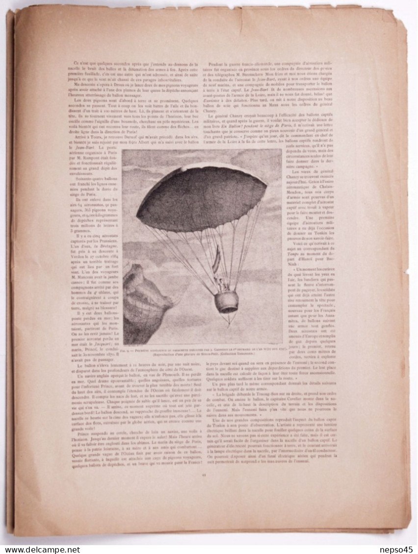 Paris Illustré.Les Aérostats et la navigation aérienne.année 1885.