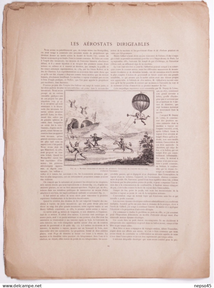 Paris Illustré.Les Aérostats et la navigation aérienne.année 1885.