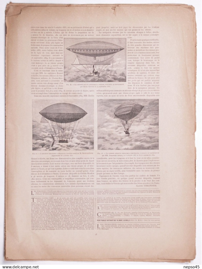 Paris Illustré.Les Aérostats et la navigation aérienne.année 1885.