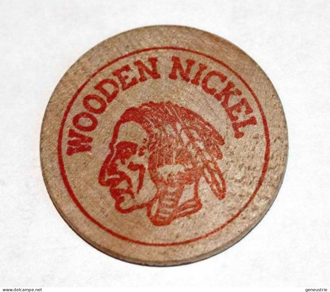 Wooden Nickel - Jeton Bois 1979 Monnaie Tête D'Indien - The Cola Clan Houston - Coca Cola - Etats-Unis - Wooden Token - Notgeld