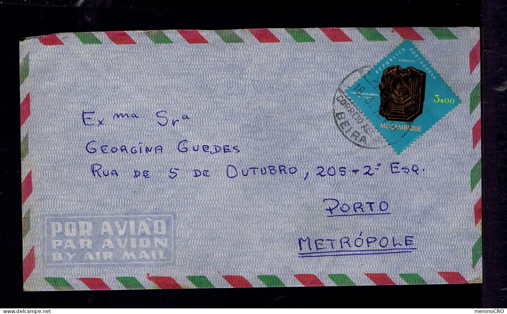 Gc8512 MOZAMBIQUE "tantalocolumbite" Minerals Mineralogy Mailed 1972 Beira »Portugal - Mineralien