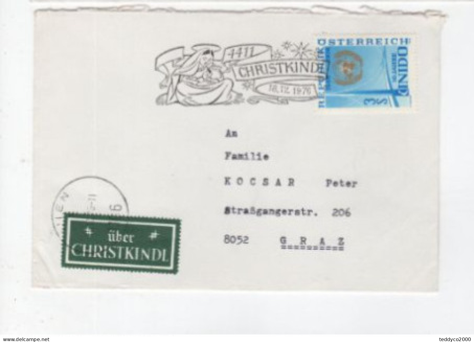 OSTERREICH CHRISTKINDL 1976 UNIDO - FDC