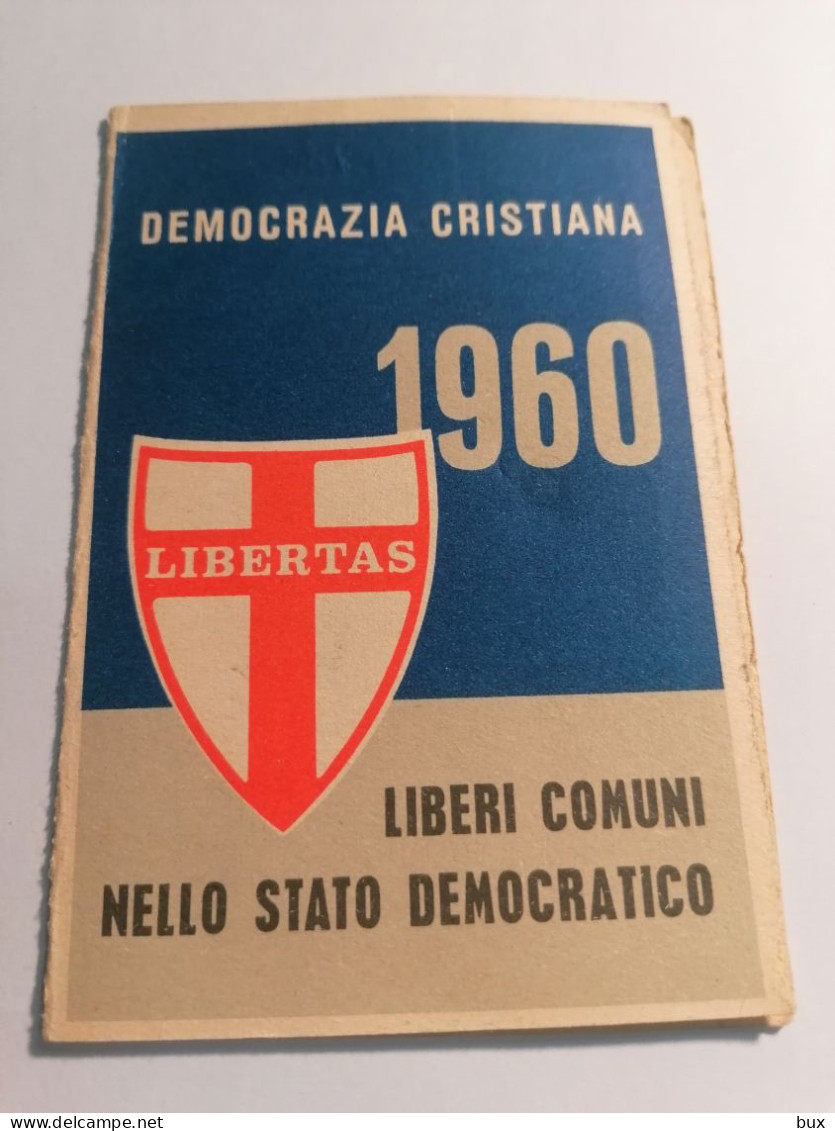 1960  BARI SEZ. CARRASSI PICONE DC DEMOCRAZIA CRISTIANA TESSERA PARTITO POLITICO CARTE CARD KARTE - Documenti Storici