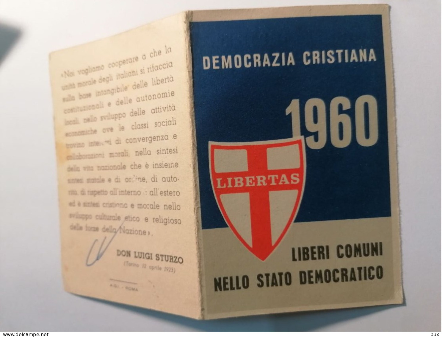 1960  BARI SEZ. CARRASSI PICONE DC DEMOCRAZIA CRISTIANA TESSERA PARTITO POLITICO CARTE CARD KARTE - Historische Dokumente