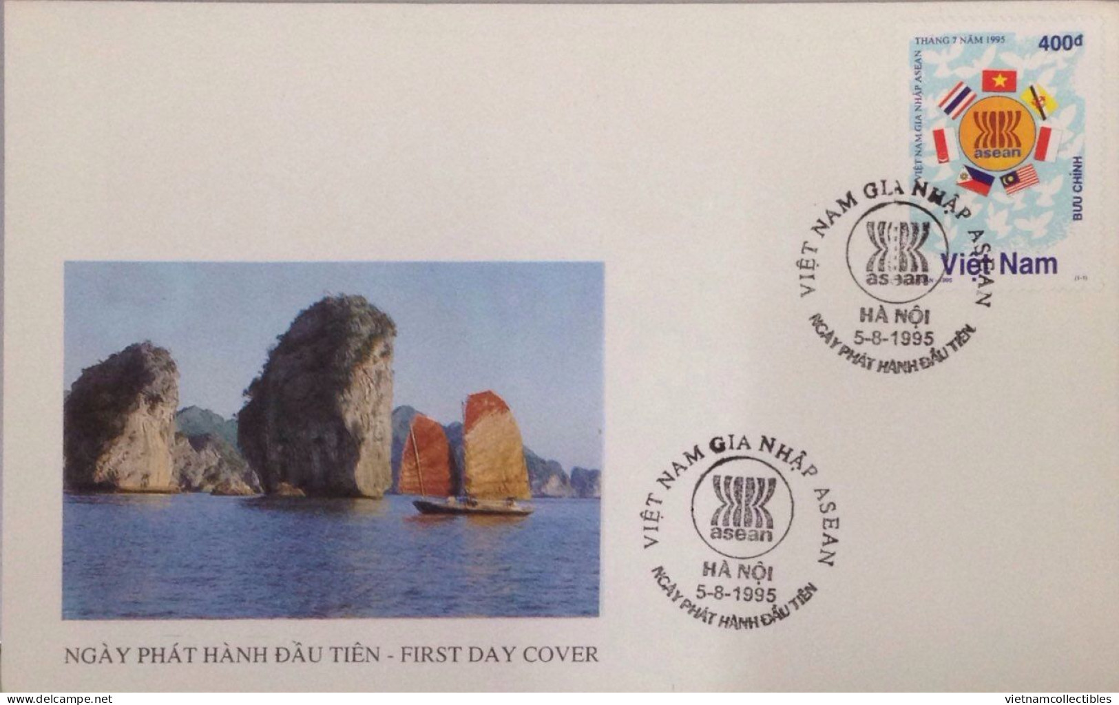 FDC Vietnam Cover 1995 : Viet Nam Joining ASEAN / Flag (Ms713) - Vietnam