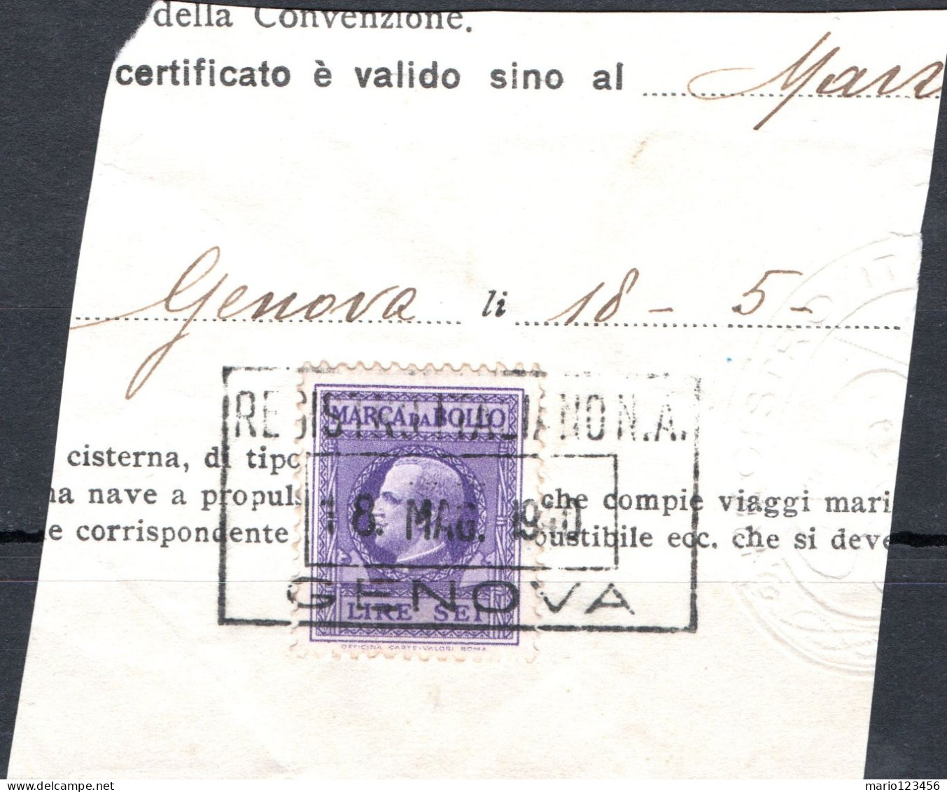 ITALIA, ITALY, MARCA DA BOLLO, 1936, USATI Un: IT MB114 - Revenue Stamps