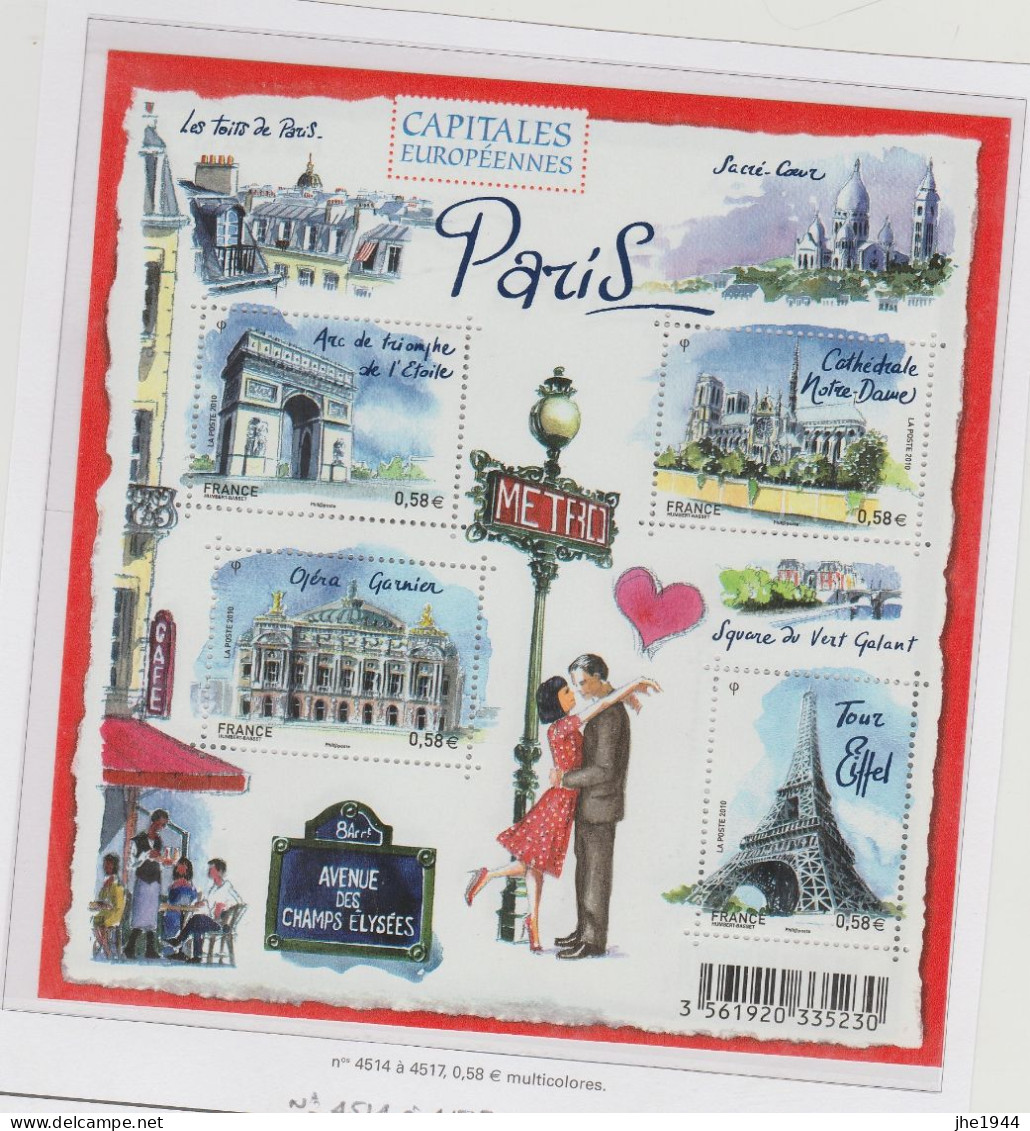 France Feuillet F4514 ** Capitales Européénnes, Paris - Ungebraucht