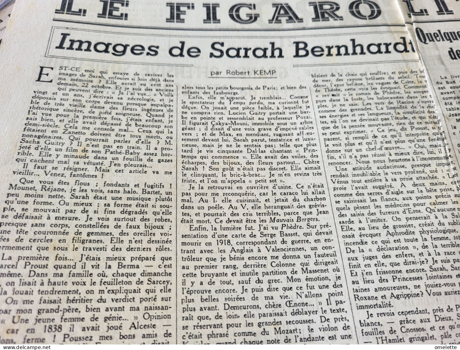 FIGARO 44 /F.F.I POINTE DE GRAVE /ARRESTATION EPURATION ECRIVAINS /LAVAL CONDAMNE MORT /SARAH BERNAR - Otros & Sin Clasificación