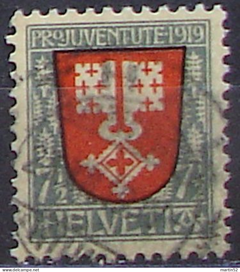 Schweiz Suisse Pro Juventute 1919: Wappen Nidwalden Zu WI 12 Mi 149 Yv 173 Voll-⊙ THAL 21.XII.19 (Zumstein CHF 20.00) - Usados