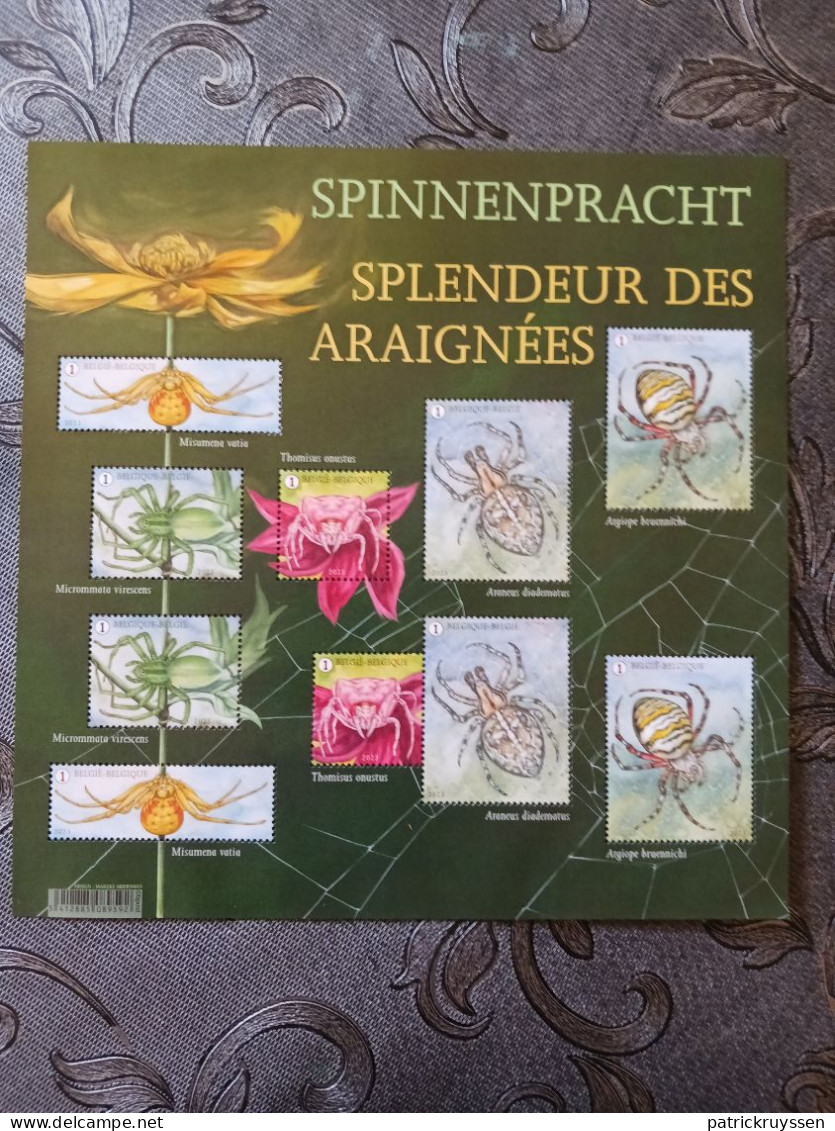 Belgium 2023 Belgique Spiders Araignees Spinne Spin Ragno Araña クモ蜘蛛 Ms10v Mnh - Unused Stamps