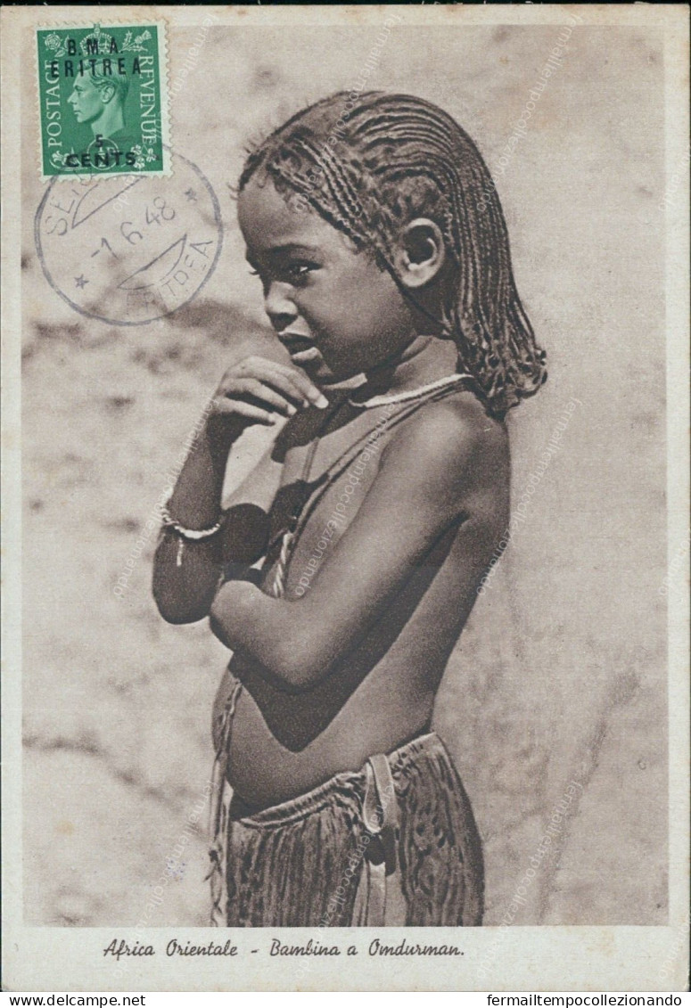 Z790 Cartolina Coloniale Africa Orientale Bambina A Omdurman Woman Donna Lady - Sonstige & Ohne Zuordnung