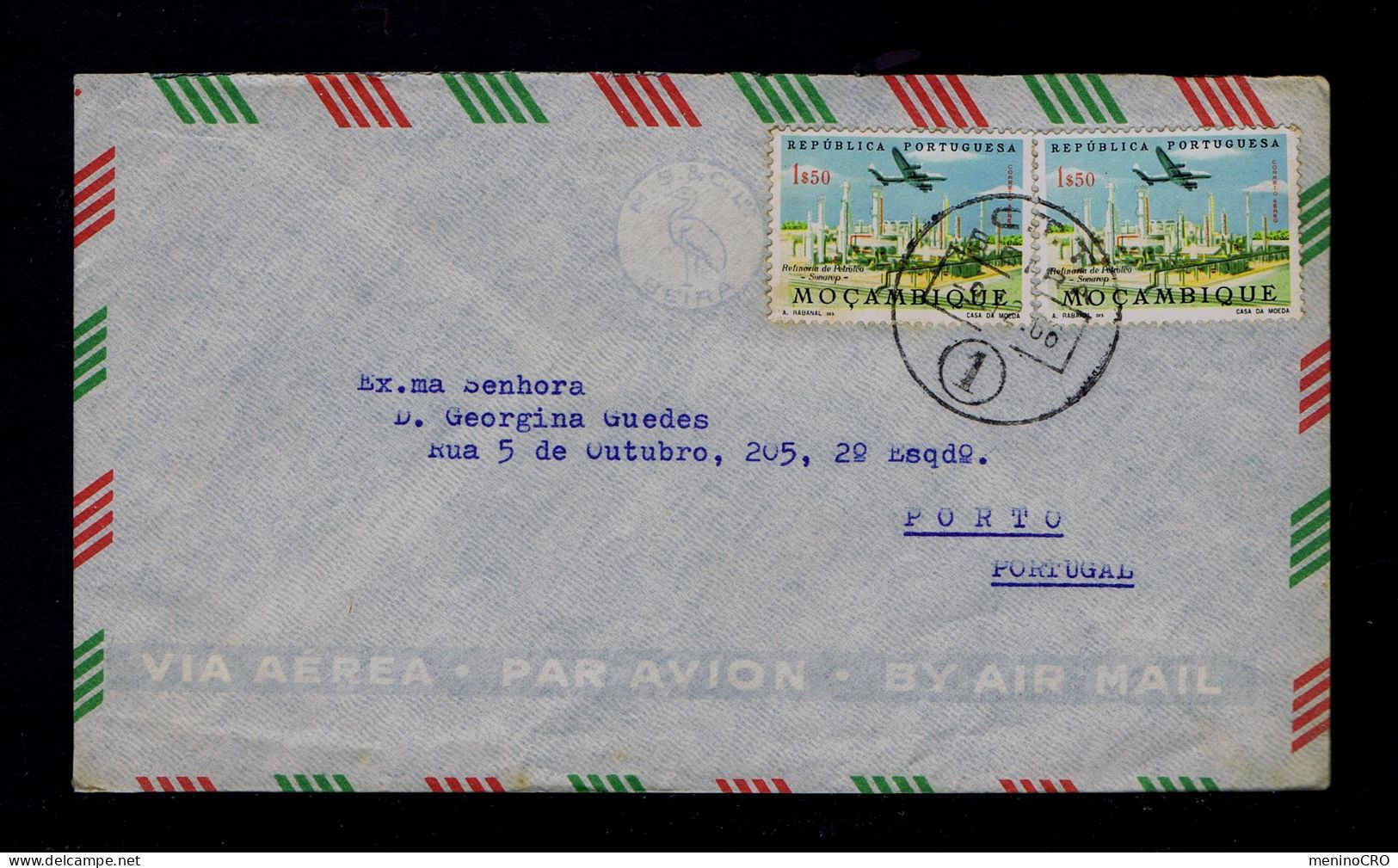 Gc8513 MOZAMBIQUE "SONAREPE" Oil Refinary Petroleum Sciences 1966 Mailed Beira »Portugal - Oil