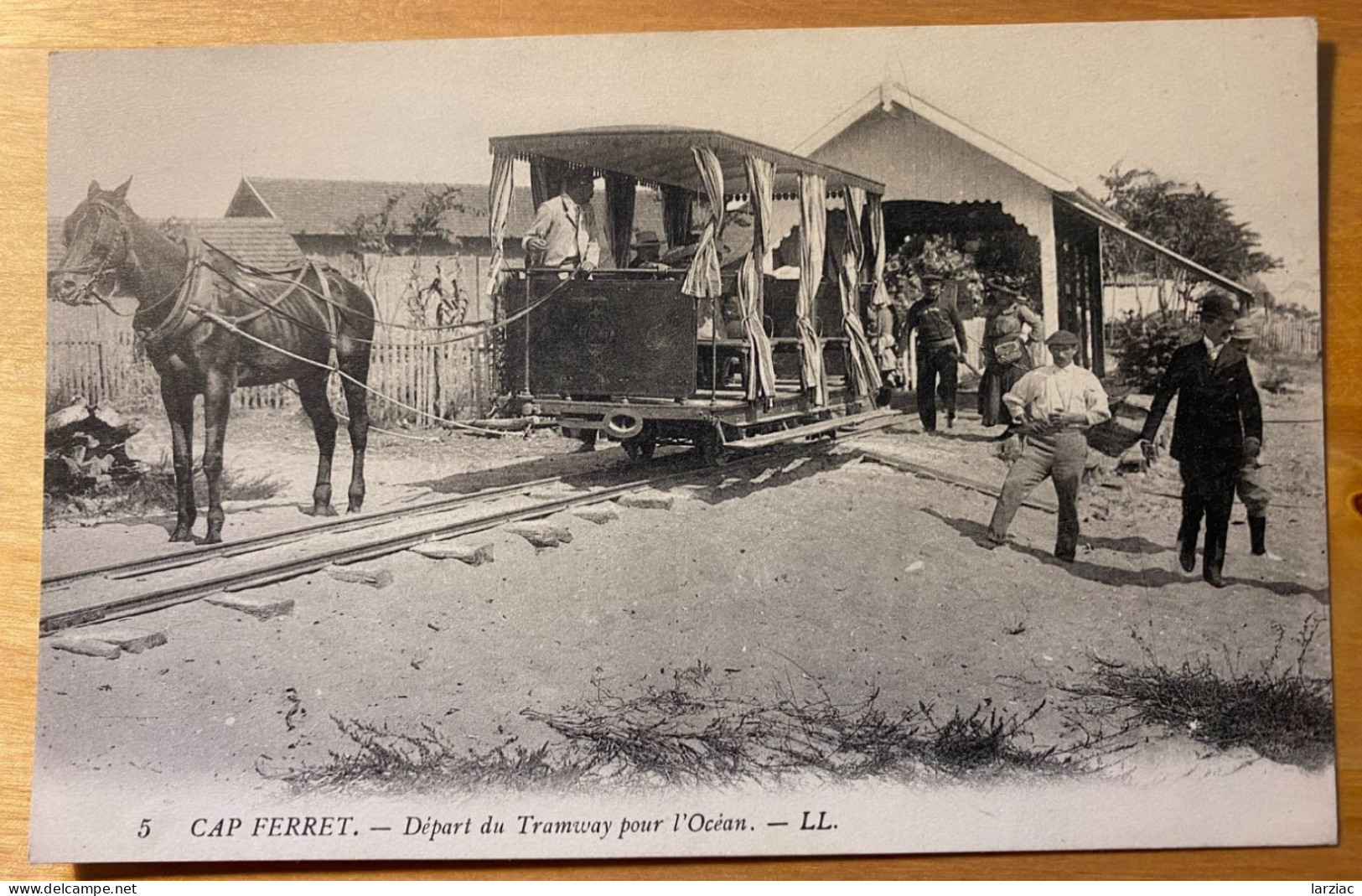 Carte Postale Ancienne Cap Ferret (33) Départ Du Tramway Pour L'océan - Other & Unclassified