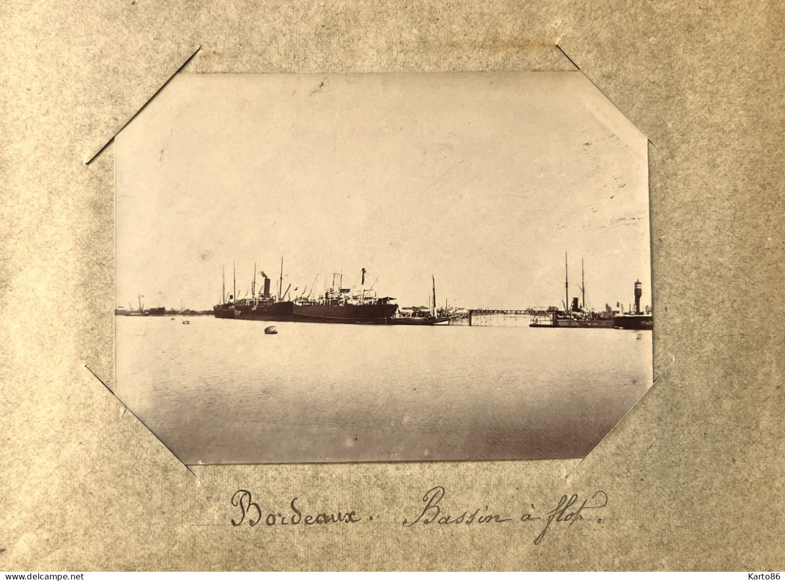 Bordeaux * Bassin à Flot * Bateaux Commerce Cargo * Photo Circa 1890/1910 11.5x8.5cm - Bordeaux