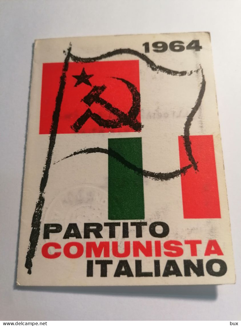 1964  BARI GRAVINA PCI PARTITO COMUNISTA ITALIANO  TESSERA PARTITO POLITICO CARTE CARD KARTE - Historische Dokumente