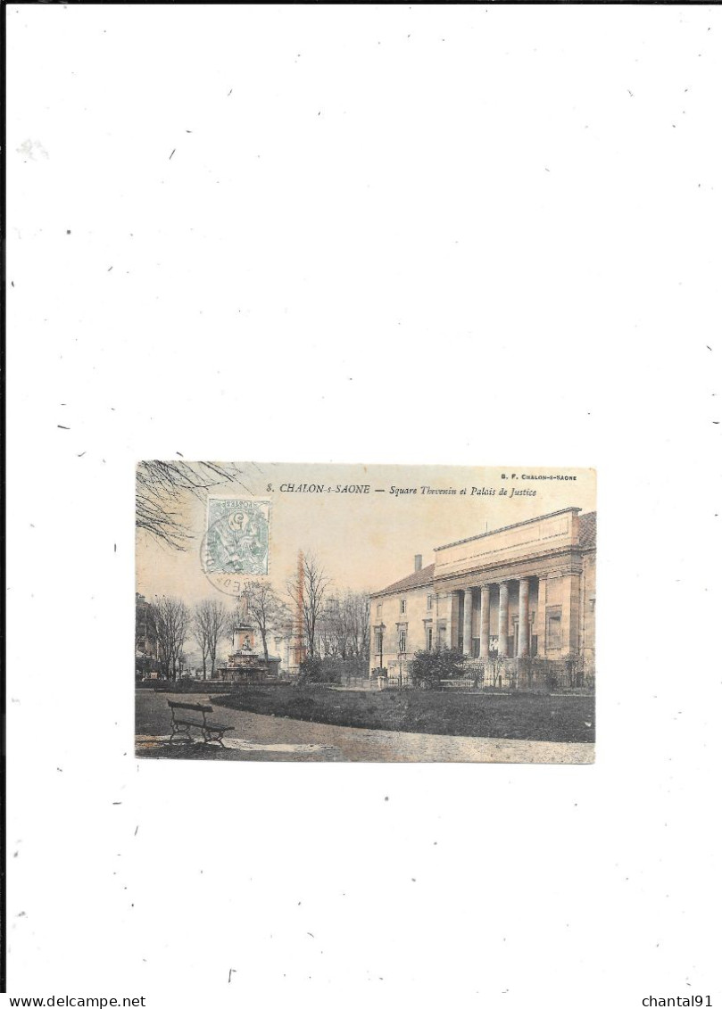 CARTE POSTALE 71 CHALON SUR SAONE SQUARE THEVENIN ET PALAIS DE JUSTICE VOYAGEE - Chalon Sur Saone