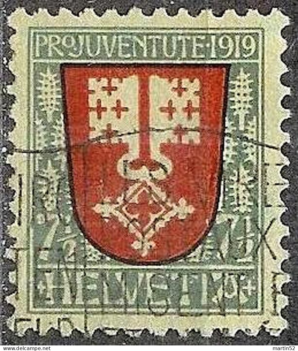 Schweiz Suisse Pro Juventute 1919: Wappen Nidwalden Zu WI 12 Mi 149 Yv 173 ⊙ LES VIREMENTS POSTAUX (Zumstein CHF 20.00) - Usados