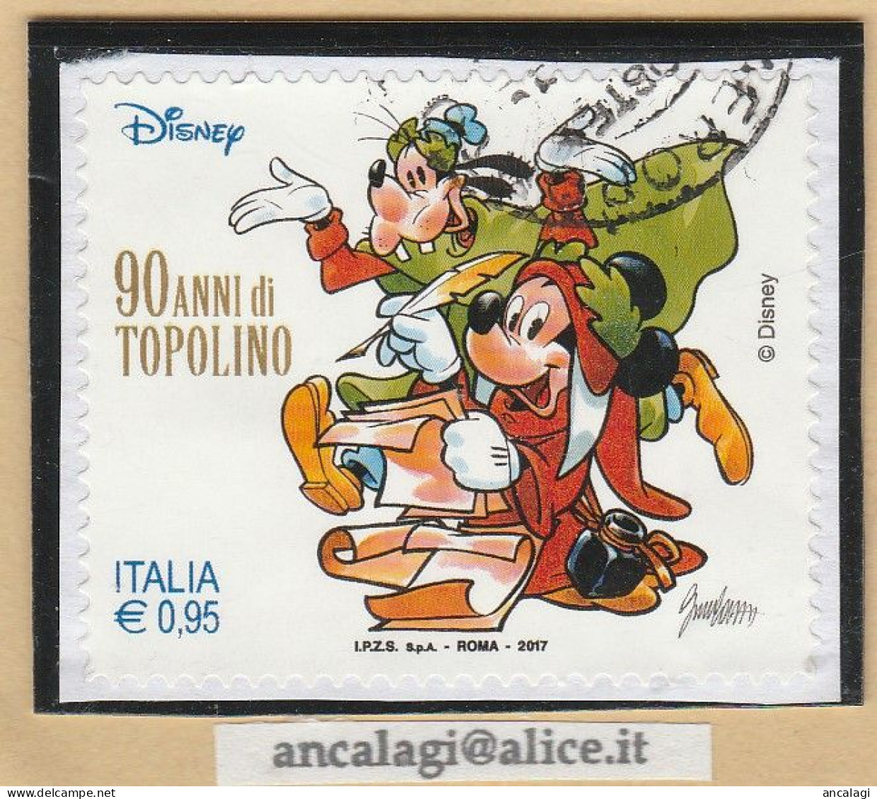 USATI ITALIA 2017 - Ref.1298 "90 ANNI DI TOPOLINO" 1 Val. - - 2011-20: Used