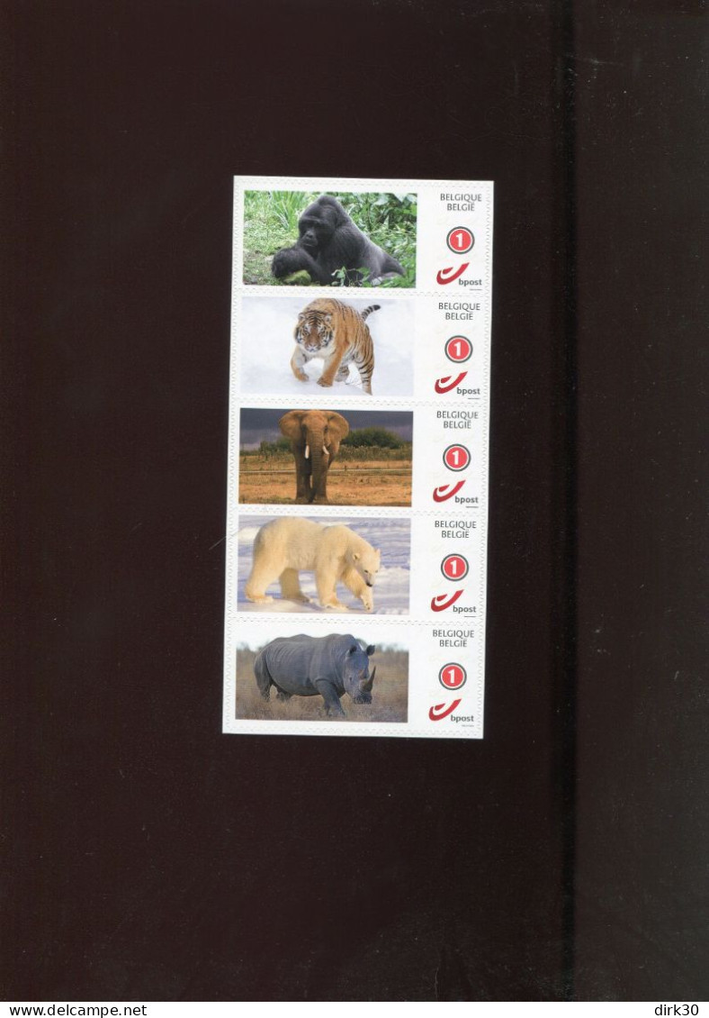 Belgie 4320 Gepersonaliseerde Zegel MNH Duostamps BD COMICS STRIPS ELEPHANT TIGER Ape Ice Bear Rhino - Mint
