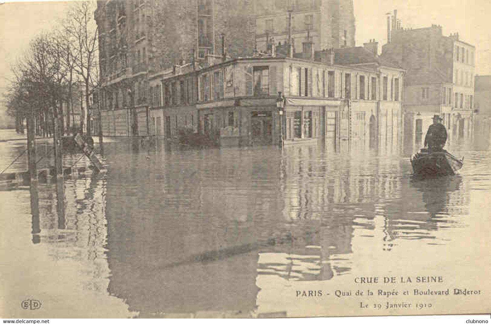 CPA - INONDATIONS DE PARIS - QUAI DE LA RAPEE ET BOULEVARD DIDEROT - Überschwemmung 1910