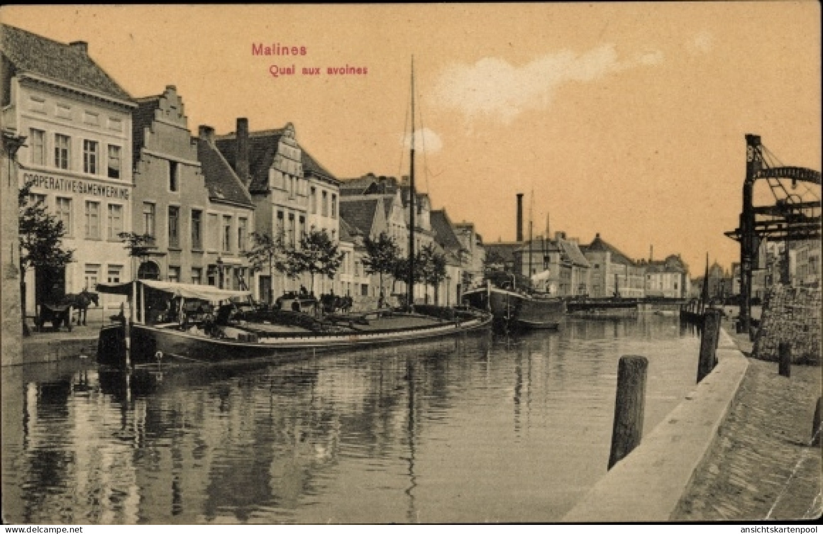 CPA Mechelen Mecheln Malines Flandern Antwerpen, Quai Aux Avoines - Sonstige & Ohne Zuordnung