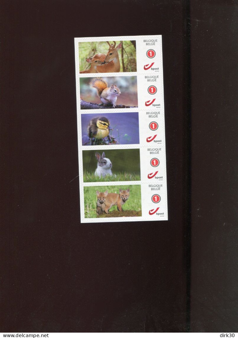 Belgie 4320 Gepersonaliseerde Zegel MNH Duostamps BD COMICS STRIPS DEER DUCK BIRDS RABBIT FOX SQUIRREL - Postfris