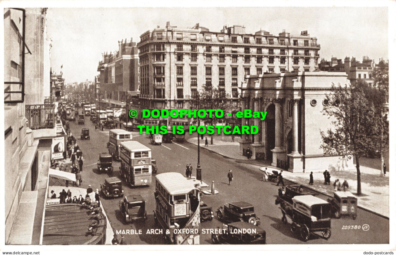 R550624 London. Marble Arch And Oxford Street. Valentine. Photo Brown - Autres & Non Classés