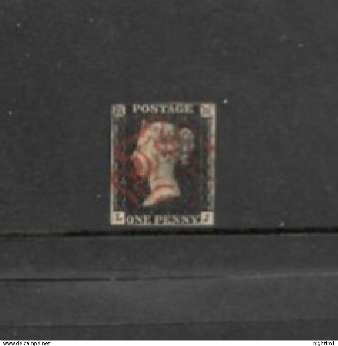 GREAT BRITAIN COLLECTION.  1d BLACK. SPACEFILLER. NO.3. RED MALTESE CROSS CANCEL. - Used Stamps