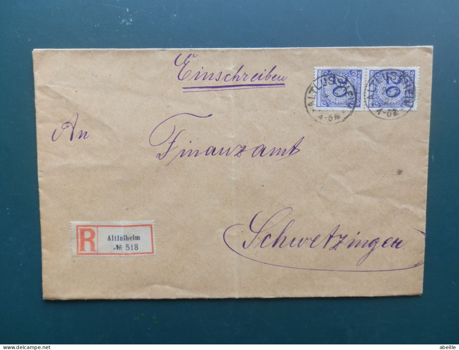 GROOT FORMAAT  LOT1A    LETTRE RECOMM.  ALLEMAGNE 1924 - Covers & Documents