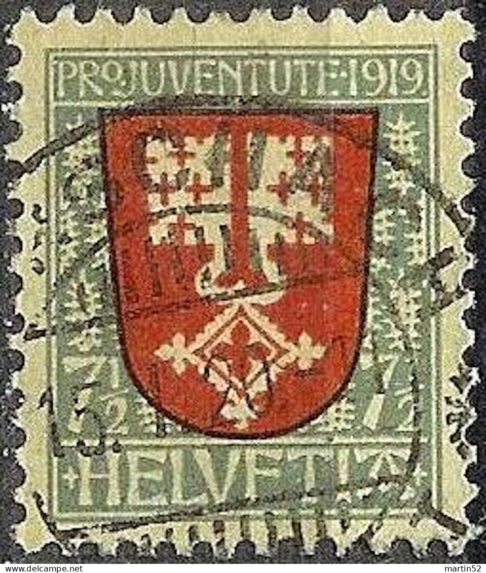 Schweiz Suisse Pro Juventute 1919: Wappen Nidwalden Zu WI 12 Mi 149 Yv 173 Voll-⊙ RORSCHACH 15.I.20 (Zumstein CHF 20.00) - Gebraucht