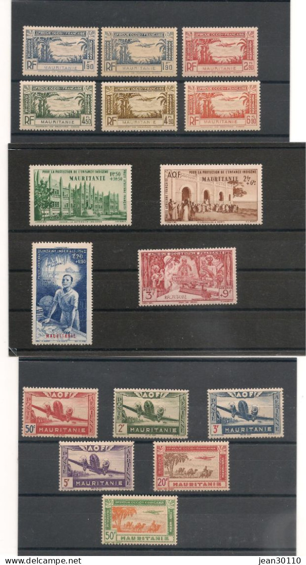 MAURITANIE 1940/42 P.A. N° 1/17* Cote : 18,00 € - Unused Stamps