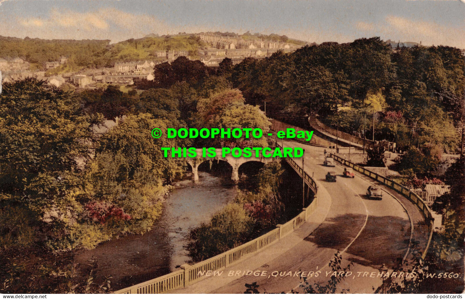 R550636 Treharris. New Bridge. Quakers Yard. Valentine. Collo Colour. 1957 - World