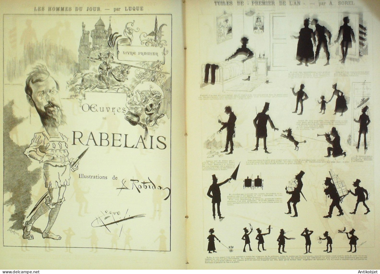 La Caricature 1887 N°367 Rabelais Robida Sorel Caran D'Ache - Magazines - Before 1900