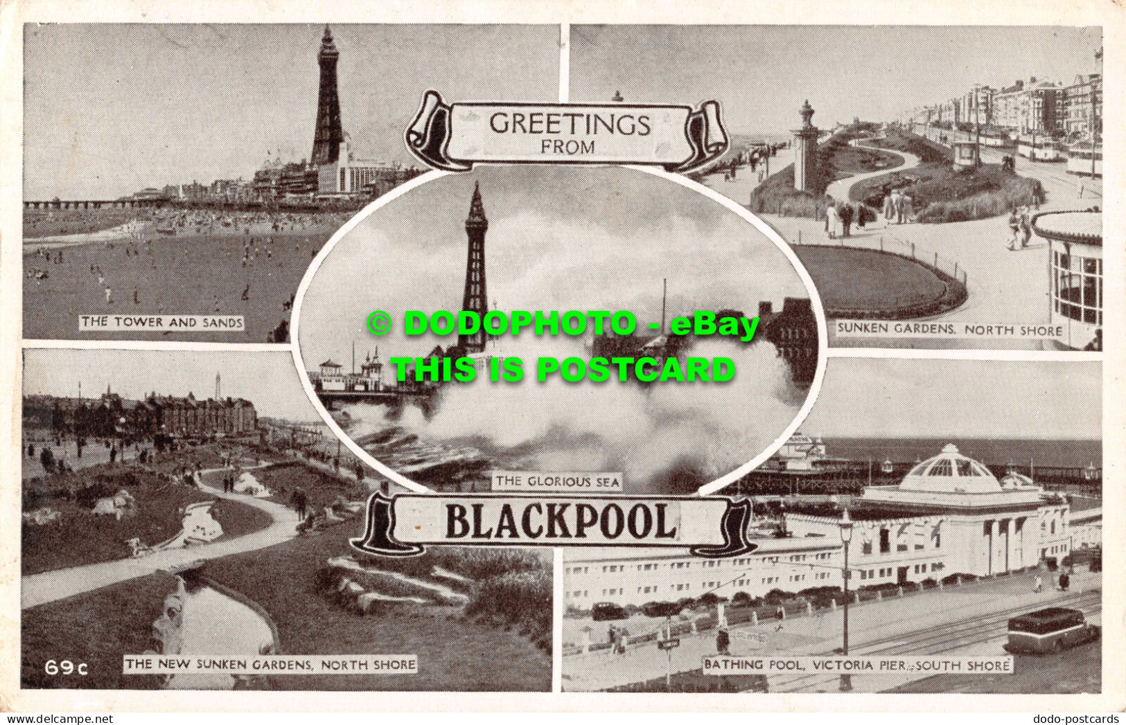 R550825 Greetings From Blackpool. The Tower And Sands. Multi View - World