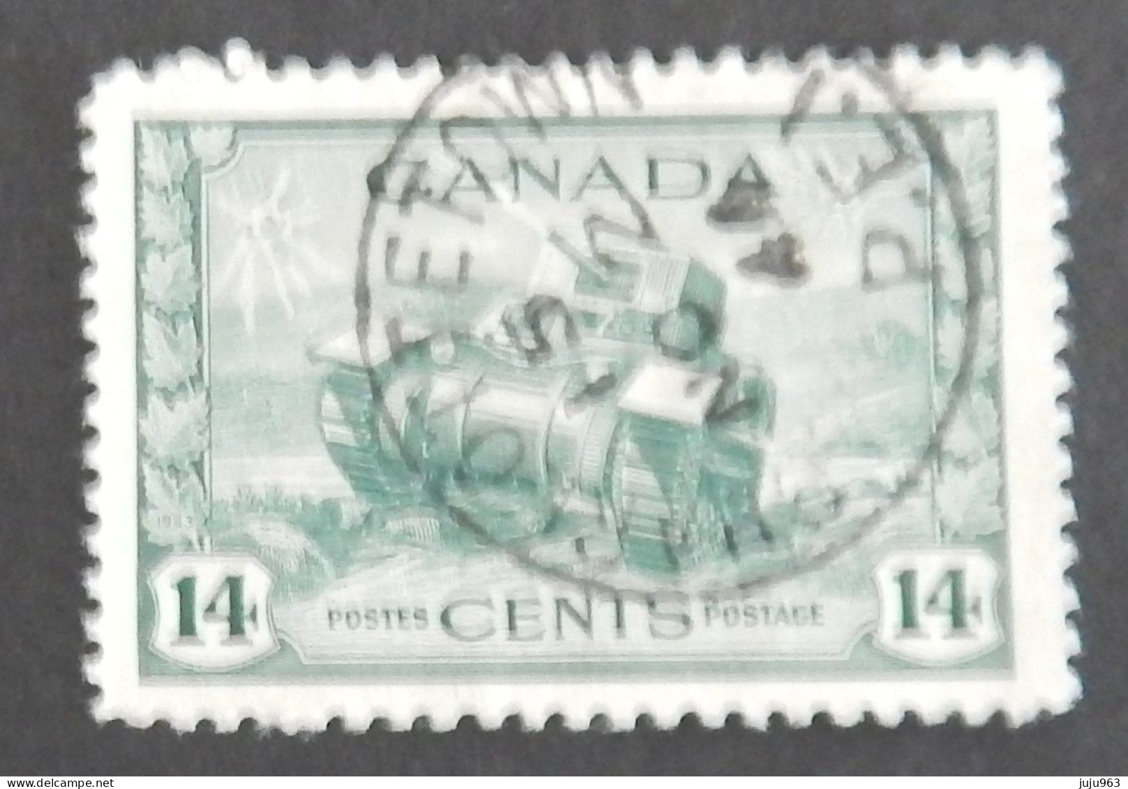 CANADA YT 215 CACHET ROND "CHAR D ASSAUT" ANNÉES 1943/1948 - Gebraucht