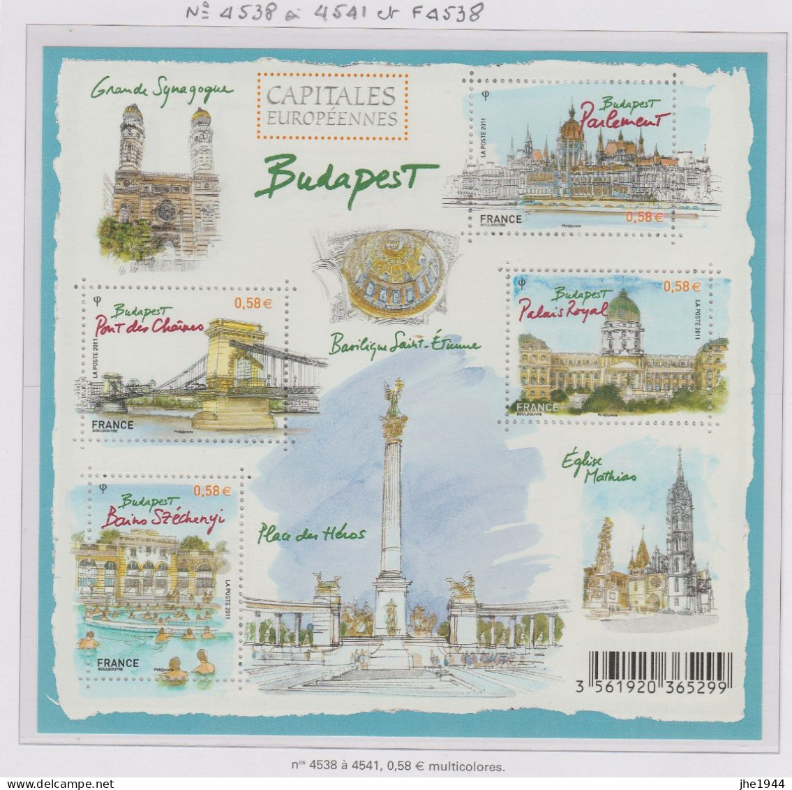 France Feuillet F4538 ** Budapest - Mint/Hinged